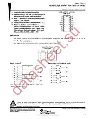 74ACT11032DRG4 datasheet  